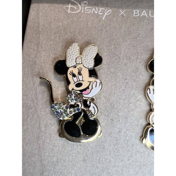 Disney x Baublebar Minnie Mouse Pearl/Rhinestone Enamel Earrings NEW - Picture 2 of 7
